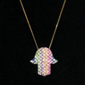 Gold Plated Hamsa Delicate Pendant Necklace